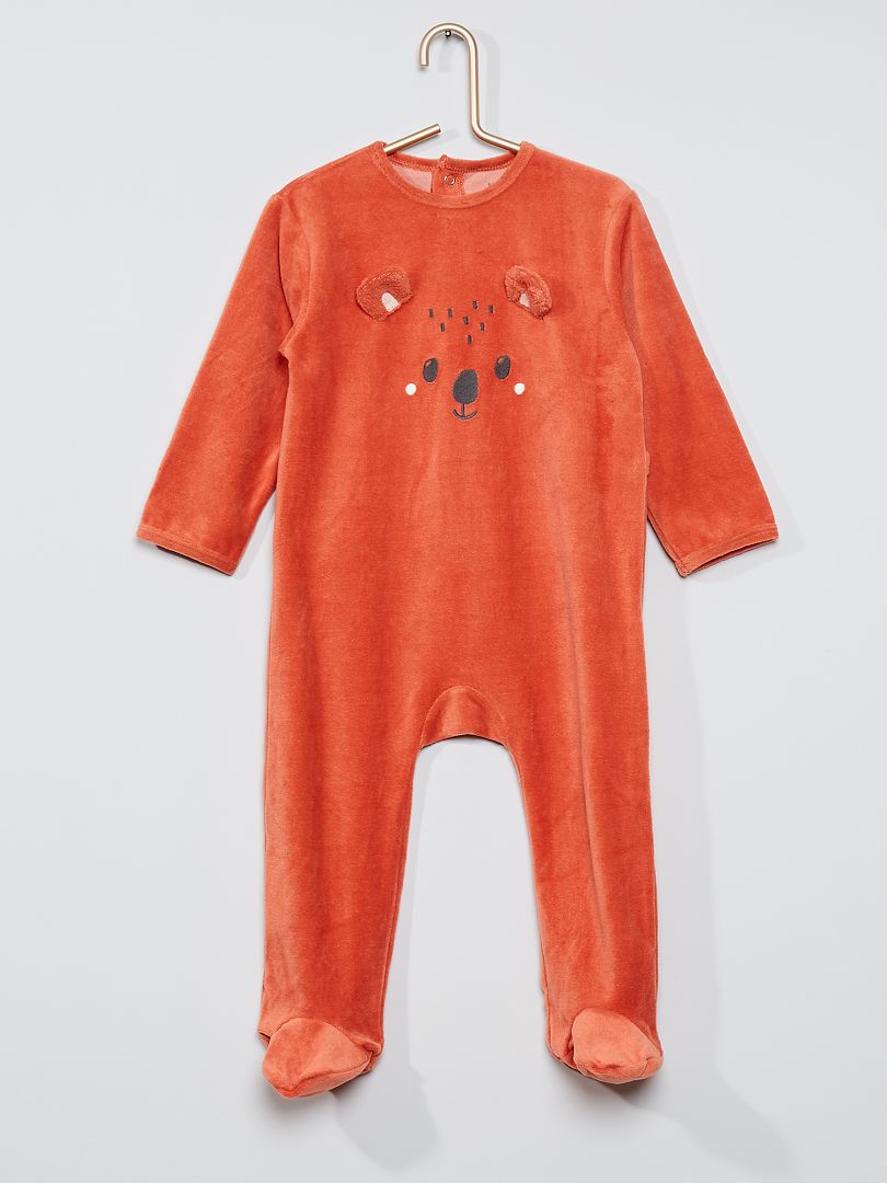 Pyjama velours orange koala - Kiabi