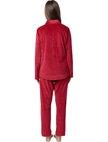 Pyjama velours pantalon chemise velvet luxe