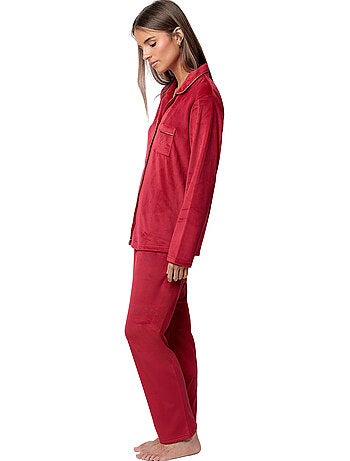 Pyjama velours pantalon chemise velvet luxe