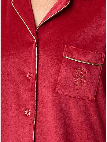 Pyjama velours pantalon chemise velvet luxe