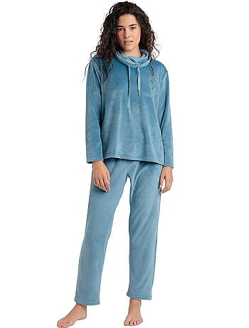 Pyjama velours pantalon sweat à col montant luxury velvet