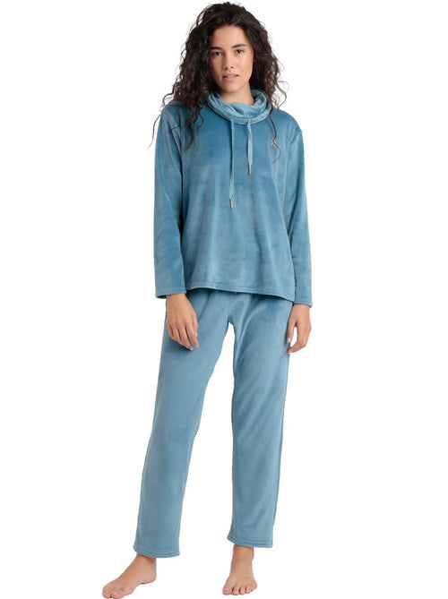 Pyjama velours pantalon sweat à col montant luxury velvet - Kiabi
