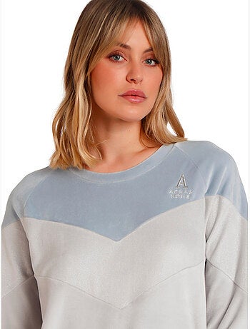 Pyjama velours pantalon top manches longues soft home