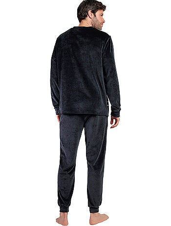 Pyjama velours pantalon top manches longues stripe hype