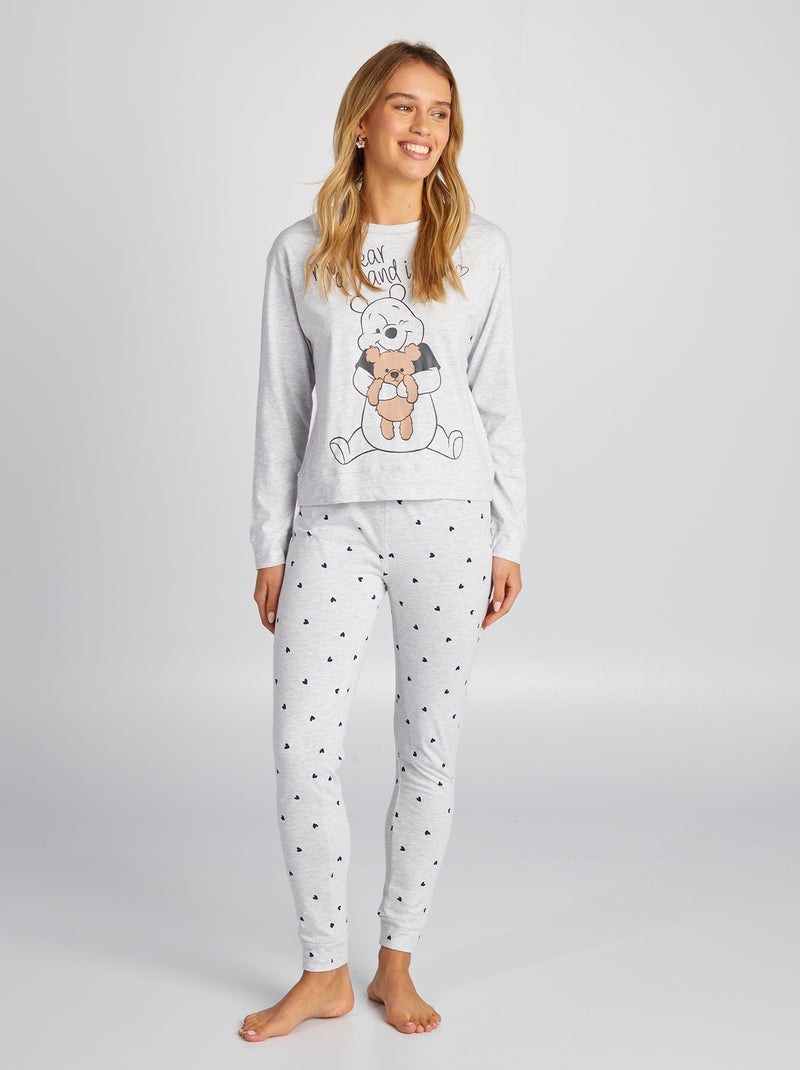 Pyjama 'Winnie' 'Disney' t-shirt + pantalon - 2 pièces Gris - Kiabi