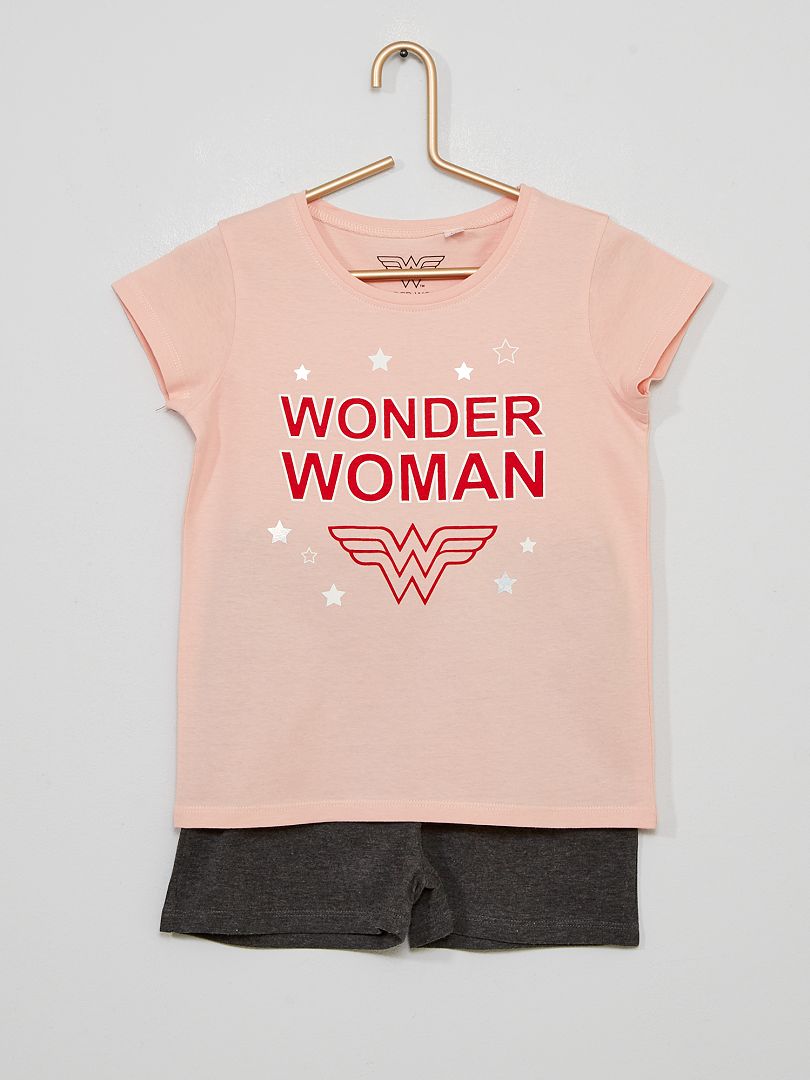Pyjama 'Wonder Woman' rose/gris - Kiabi