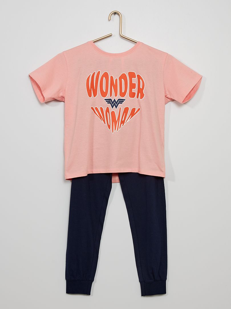 Pyjama 'Wonder Woman' roze / zwart - Kiabi