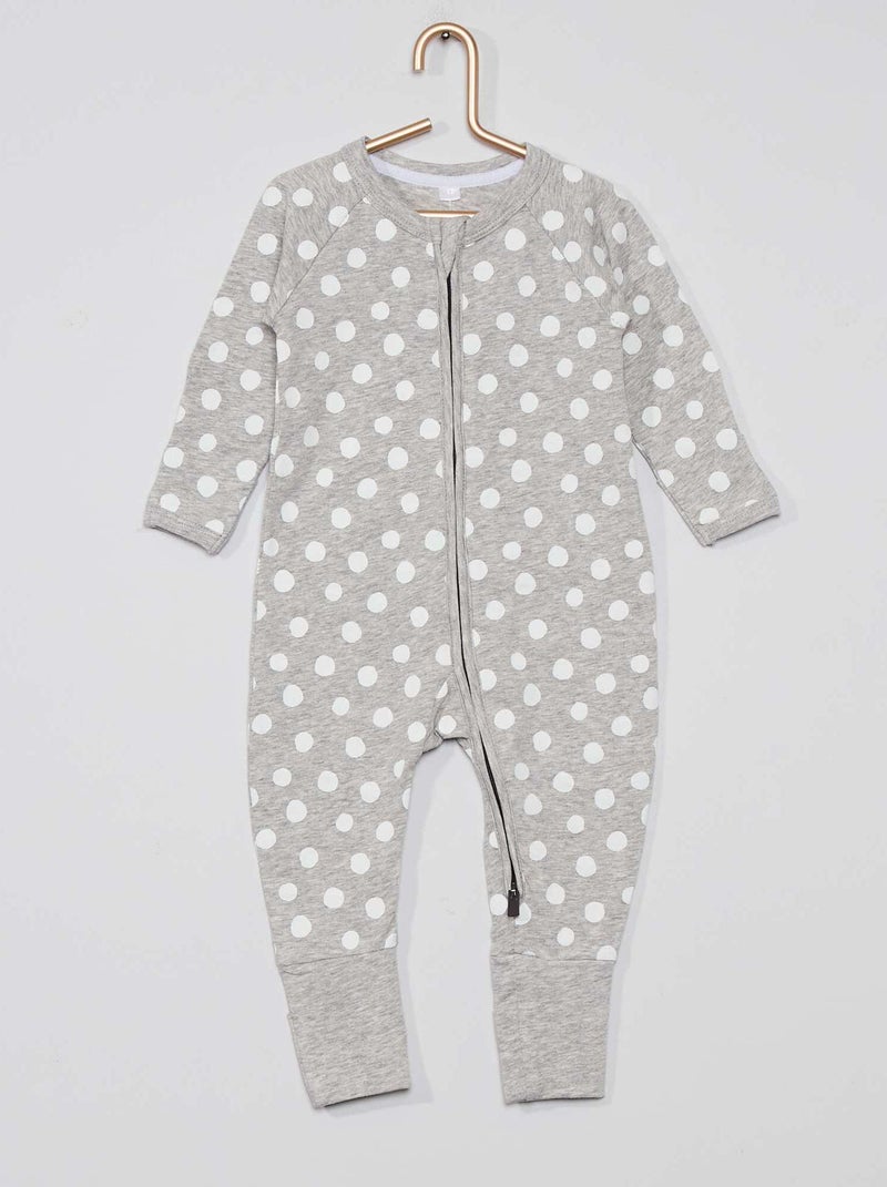 Pyjama zippé 'DIM Baby' gris - Kiabi