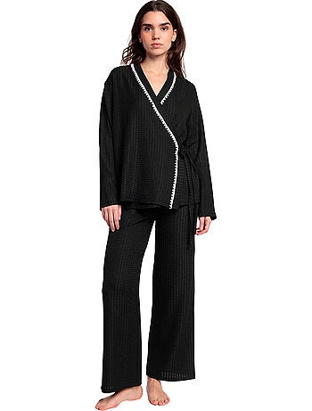 Pyjamabroek grote tuniek met twee rijen knopen luxury stitching