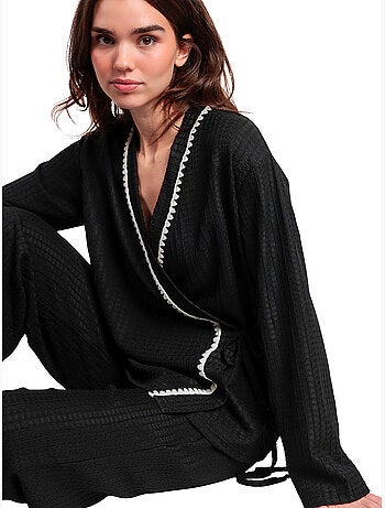 Pyjamabroek grote tuniek met twee rijen knopen luxury stitching