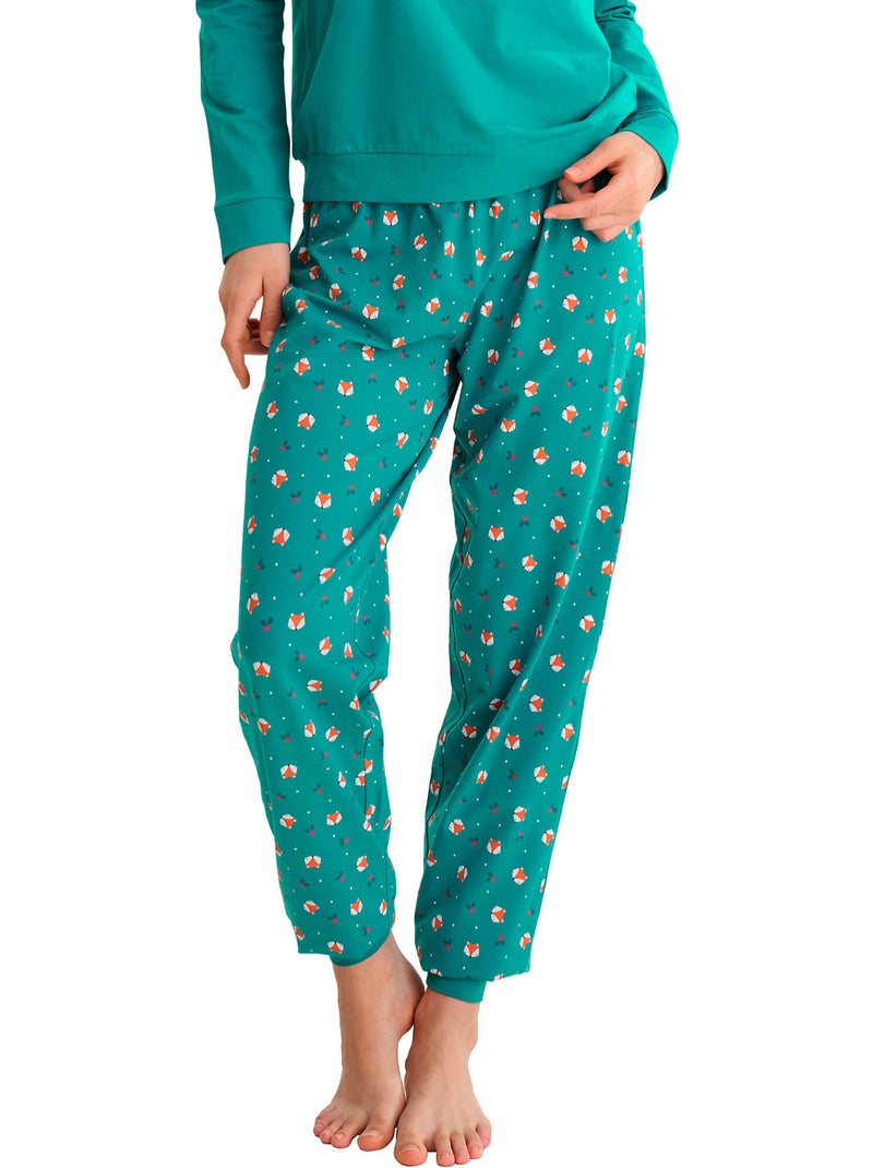 Pyjamabroek jogger top m lang foxy Groen - Kiabi