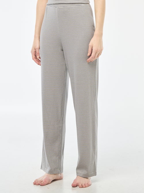 Pyjamabroek met ribbeltextuur - - Kiabi