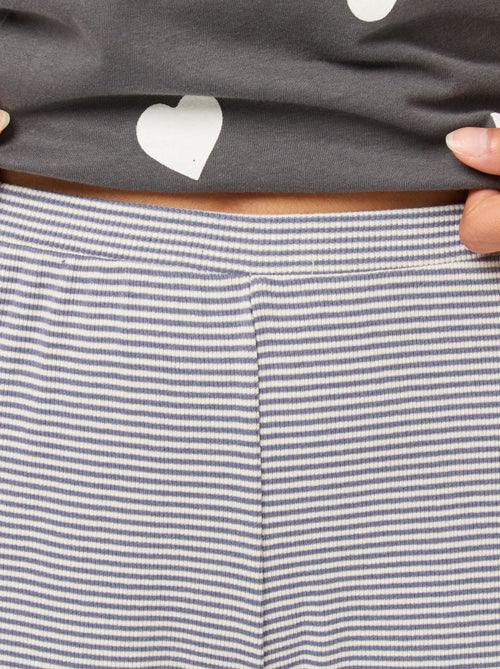 Pyjamabroek met ribbeltextuur - - Kiabi