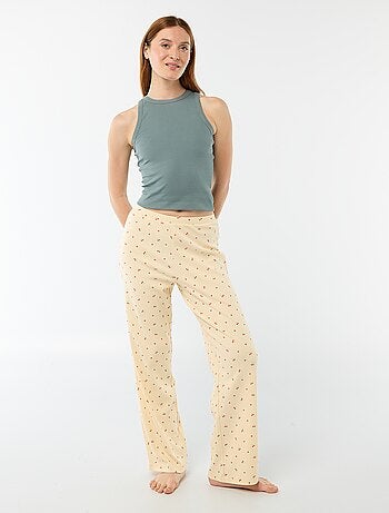 Pyjamabroek met ribbeltextuur