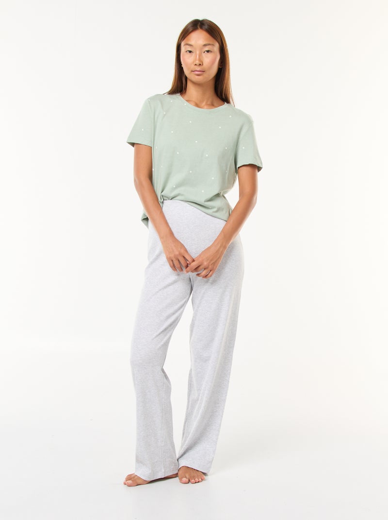 Pyjamabroek met ribbeltextuur - Grijs - Kiabi