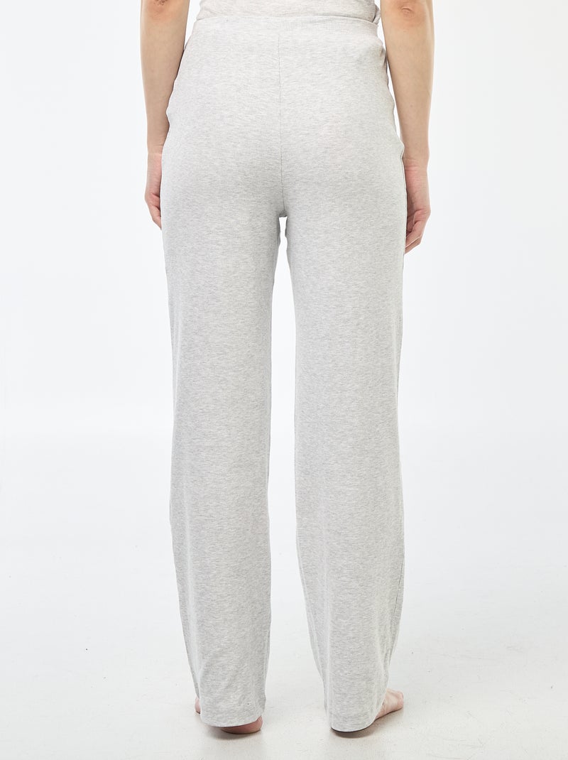 Pyjamabroek met ribbeltextuur - Grijs - Kiabi