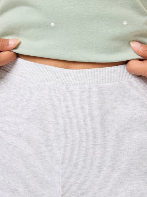 Pyjamabroek met ribbeltextuur - - Kiabi