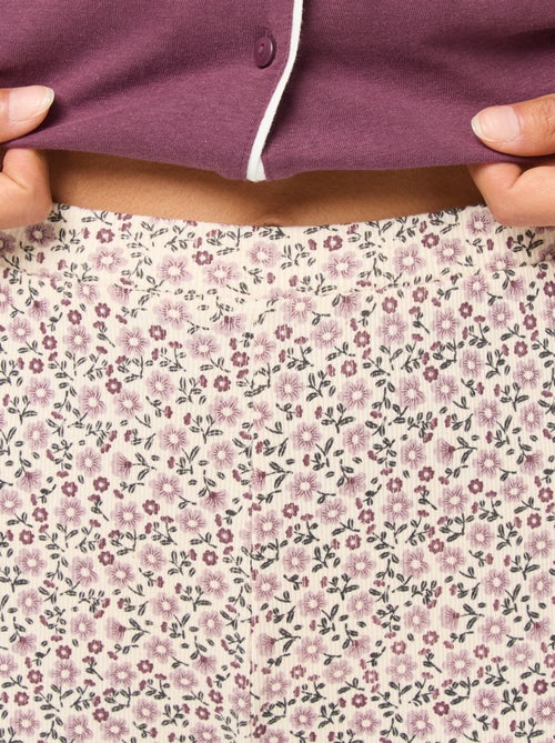 Pyjamabroek met ribbeltextuur - - Kiabi