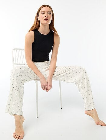 Pyjamabroek met ribbeltextuur