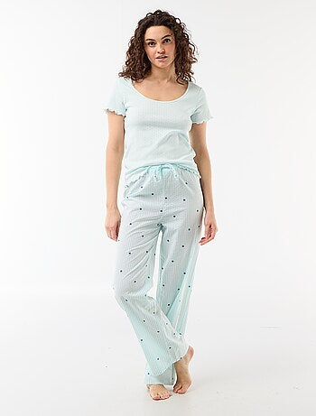 Pyjamabroek van katoenvoile met print