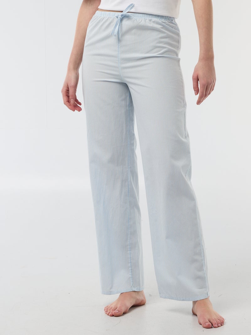 Pyjamabroek van popeline Blauw - Kiabi