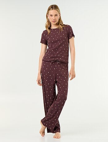 Pyjamabroek van ribgebreide stof