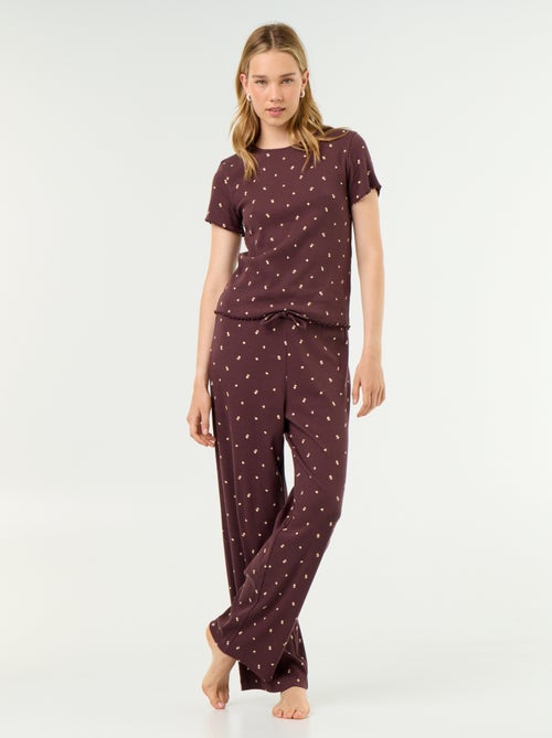 Pyjamabroek van ribgebreide stof - Kiabi