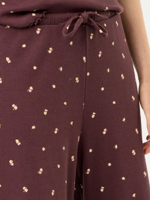 Pyjamabroek van ribgebreide stof - Kiabi