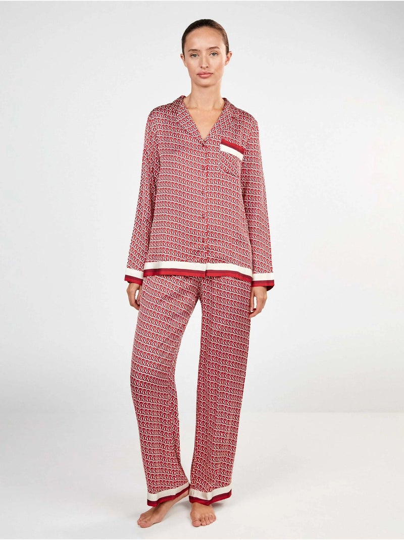 Pyjamajasje met bedrukt monogram Rood - Kiabi