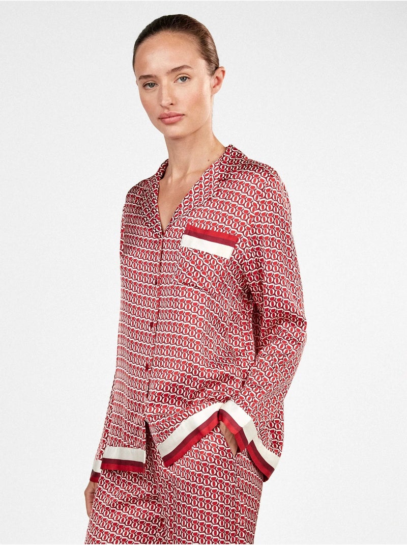 Pyjamajasje met bedrukt monogram Rood - Kiabi