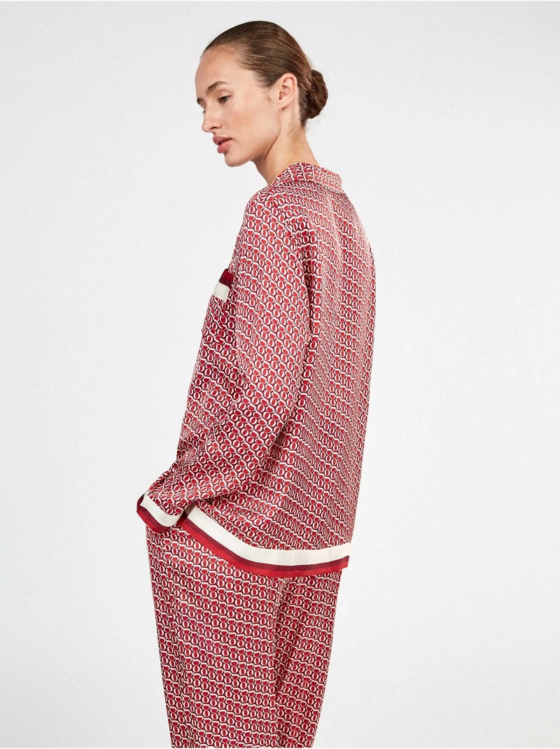 Pyjamajasje met bedrukt monogram Rood - Kiabi