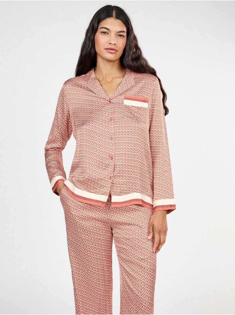 Pyjamajasje met bedrukt monogram Roze - Kiabi