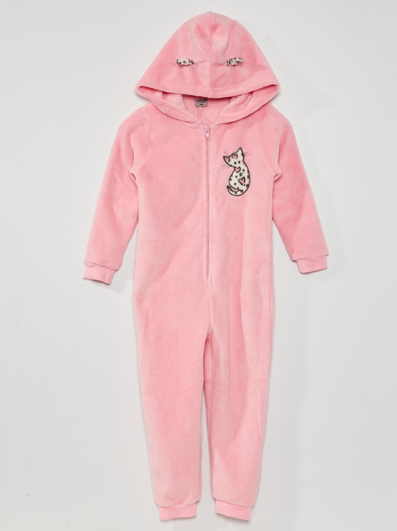 Pyjamapak in kattenthema roze - Kiabi