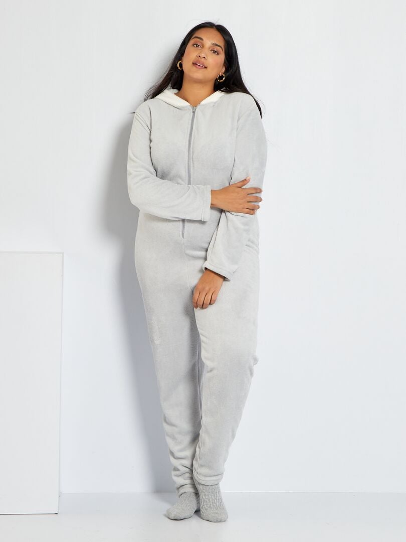 Pyjamapak van fleece grijs - Kiabi