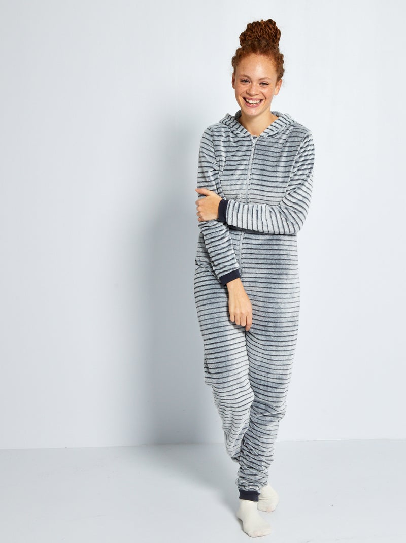 Pyjamapak van fleece grijs - Kiabi