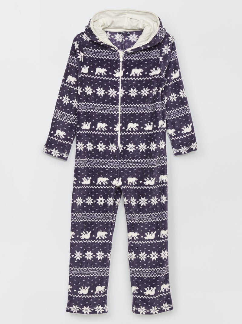 Pyjamapakje met sneeuwvlokjesprint blauw - Kiabi