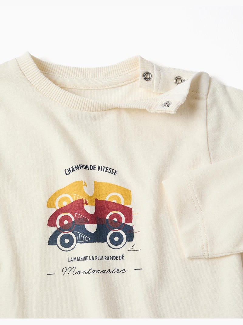 Pyjama's met raceauto print Wit - Kiabi