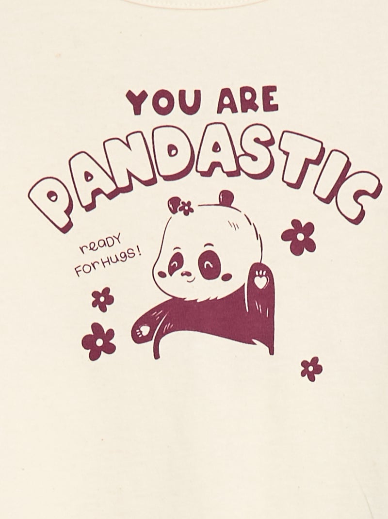 Pyjamaset - T-shirt + legging met print - 2-delig Biege - Kiabi