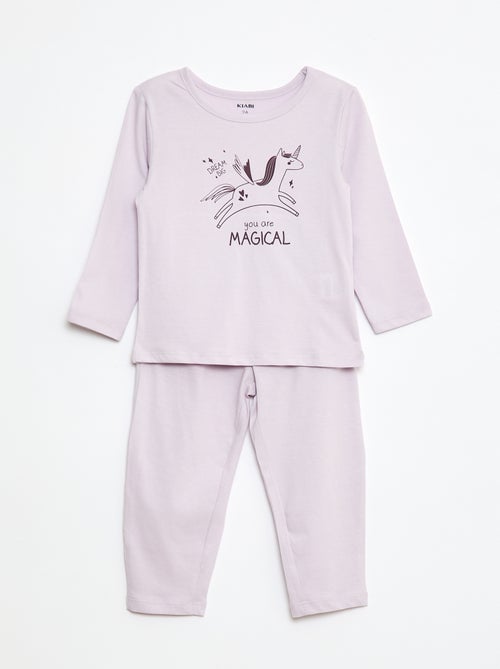 Pyjamaset - T-shirt + legging met print - 2-delig - Kiabi