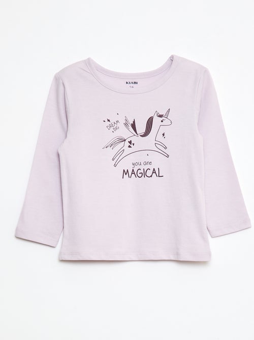 Pyjamaset - T-shirt + legging met print - 2-delig - Kiabi