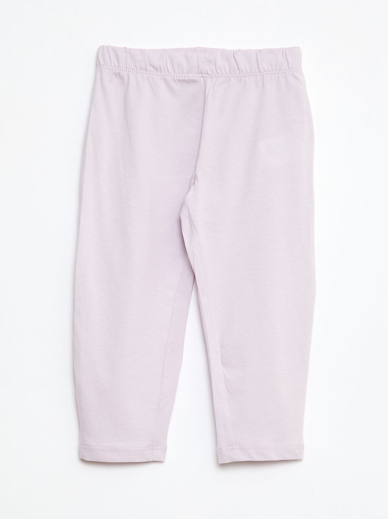 Pyjamaset - T-shirt + legging met print - 2-delig Paars - Kiabi