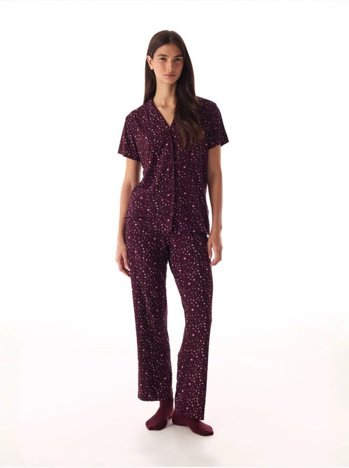 Pyjamaset met overhemd en broek, leopard, rib, korte mouwen penti - Kiabi Pyjamaset met overhemd en broek, leopard, rib, korte mouwen penti - Kiabi