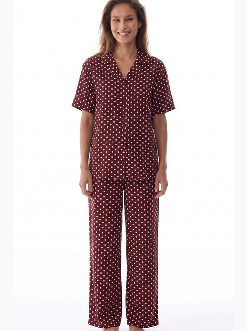 Pyjamaset met overhemd en broek met polkadots penti - Kiabi Pyjamaset met overhemd en broek met polkadots penti - Kiabi