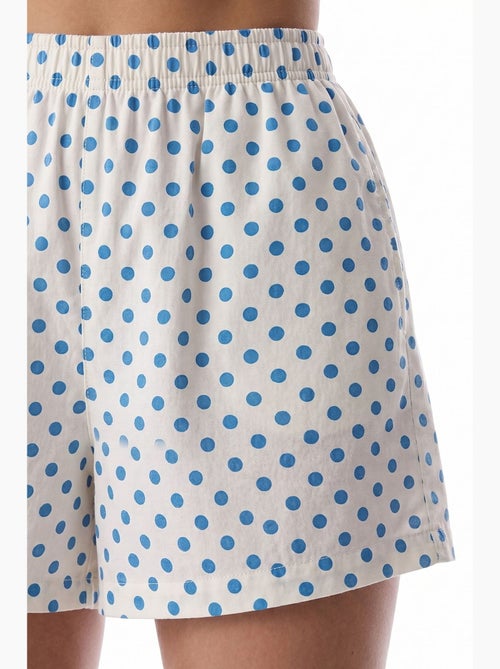 Pyjamaset met overhemd en short, korte mouwen, met stippen penti - Kiabi Pyjamaset met overhemd en short, korte mouwen, met stippen penti - Kiabi
