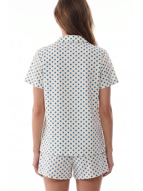 Pyjamaset met overhemd en short, korte mouwen, met stippen penti - Kiabi Pyjamaset met overhemd en short, korte mouwen, met stippen penti - Kiabi
