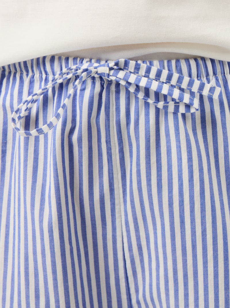 Pyjamaset met T-shirt en geruite broek - 2-delig Blauw - Kiabi
