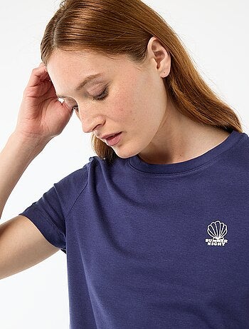 Pyjamaset top + lichte short met all-over streep