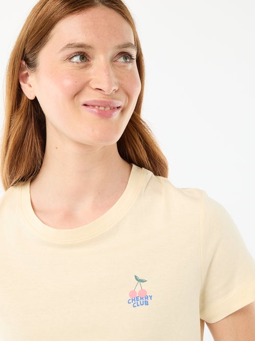 Pyjamaset top + lichte short met all-over streep - Kiabi