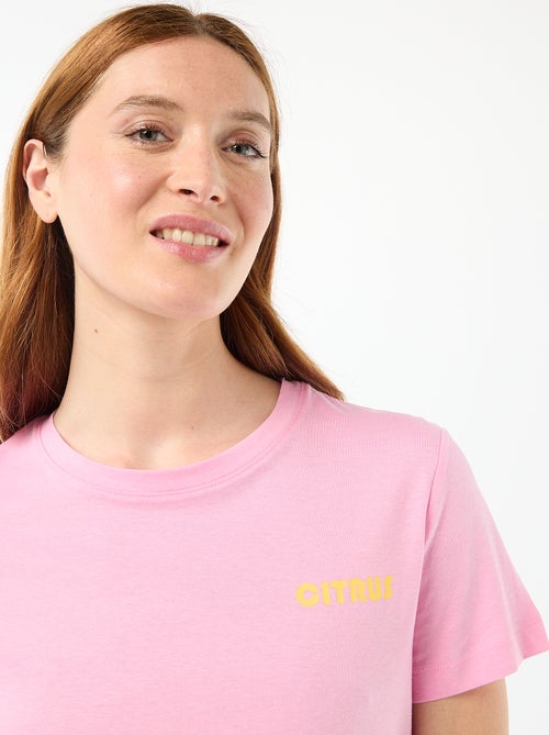 Pyjamaset top + lichte short met all-over streep - Kiabi