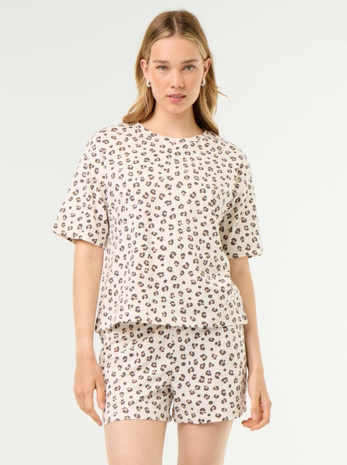 Pyjamaset top + short van jerseykatoen - Kiabi